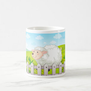 Smiling Sheep in Sunny Countryside Coffee Mug