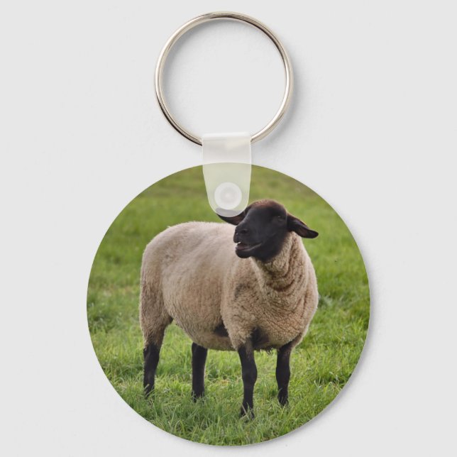 Smiling Sheep Keychain (Front)
