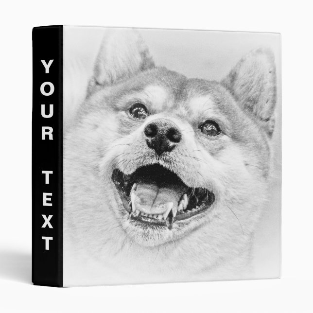 Smiling Shiba Inu dog 3 Ring Binder (Front/Spine)