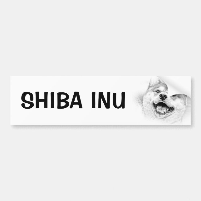 Smiling Shiba Inu dog Bumper Sticker (Front)