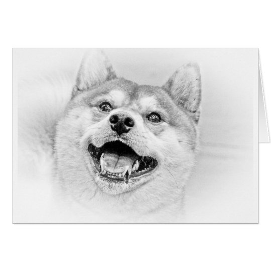 Smiling Shiba Inu dog Card