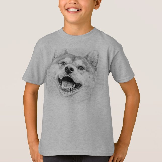 Smiling Shiba Inu dog T-Shirt (Front)