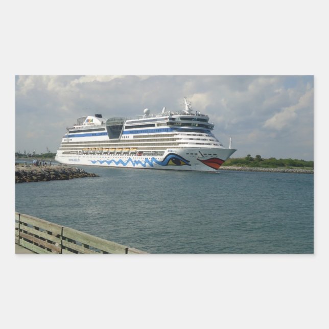 Smiling Ship Rectangular Sticker (Front)