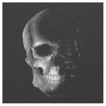 Smiling Skull Skeleton Fabric by oldrockerdude at Zazzle