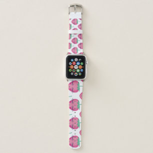 Smiling sleeping strawberries, cute pattern. apple watch band