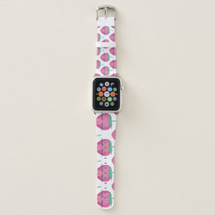 Smiling sleeping strawberries, cute pattern. apple watch band