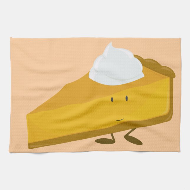 Smiling slice of pumpkin pie towel (Horizontal)