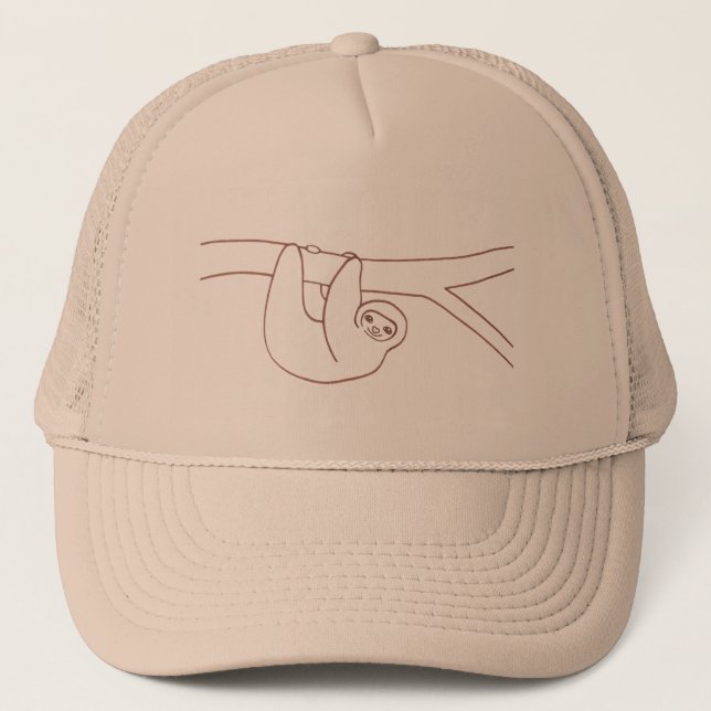 Smiling Sloth Hanging from a Tree Trucker Hat (Front)