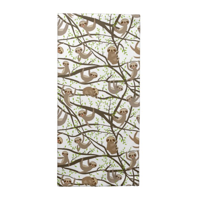 Smiling Sloth Pattern Cloth Napkin (Half Fold)