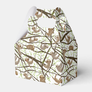 Smiling Sloth Pattern Favor Boxes