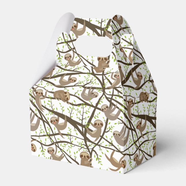 Smiling Sloth Pattern Favor Boxes (Front Side)