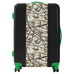 Smiling Sloth Pattern Luggage