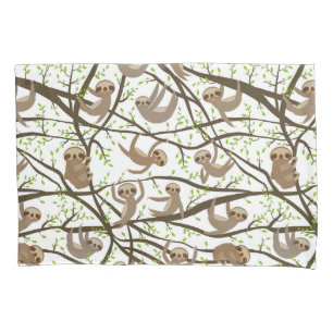 Smiling Sloth Pattern Pillow Case