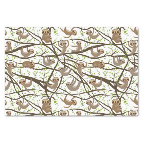 Smiling Sloth Pattern Tissue Paper