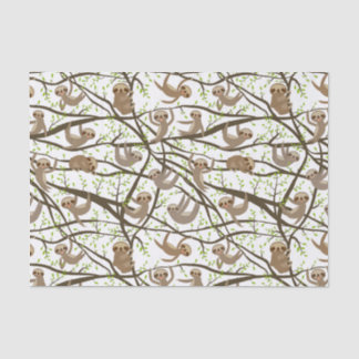 Smiling Sloth Pattern Tissue Paper