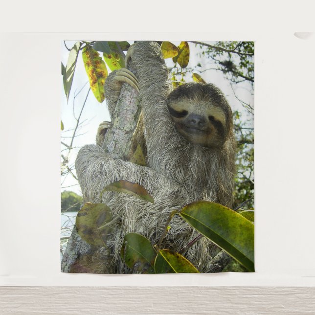 Smiling Sloth Tapestry (Front)
