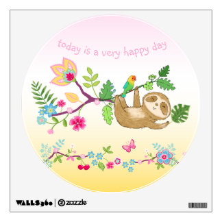 Smiling Sloth Wall Decal