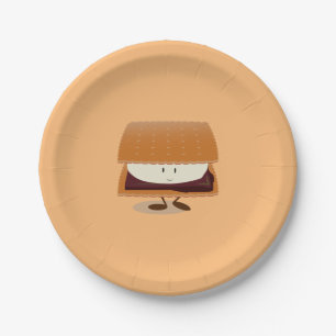 Smiling S'more Paper Plates