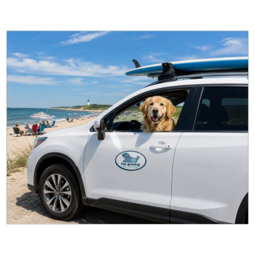 Smiling Snorkel Pup Daisy Swim Trunks Car Magnet
