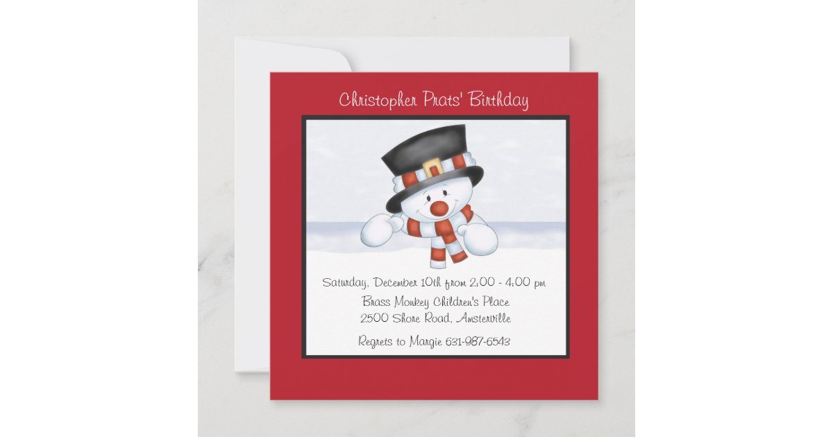 Smiling Snowman - Birthday Party Invitation | Zazzle
