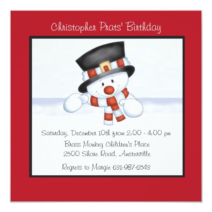 Smiling Snowman - Birthday Party Invitation | Zazzle