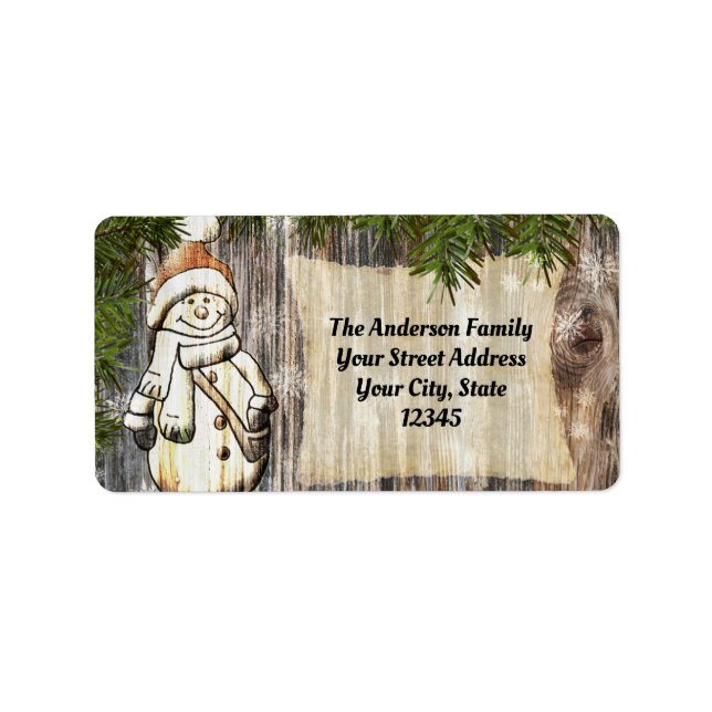 Smiling Snowman Christmas Label (Front)