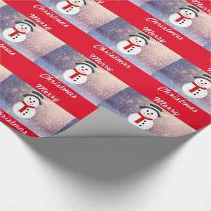 Smiling Snowman Christmas Wrapping Paper