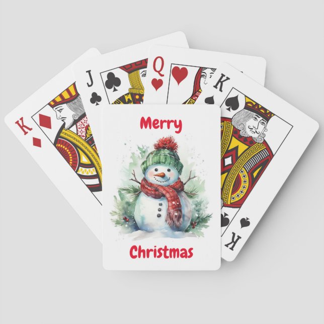 Smiling Snowman Classic Playing Cards (Back)