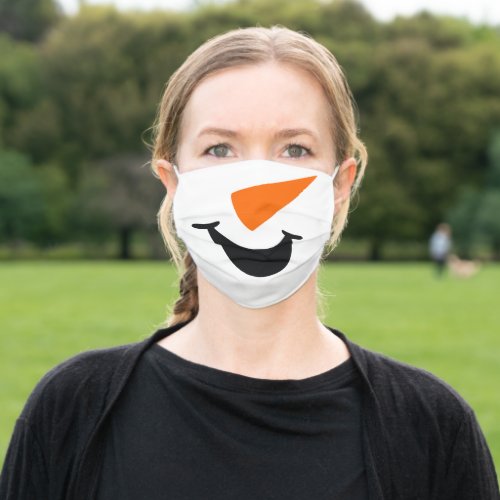 Smiling Snowman Face Adult Cloth Face Mask