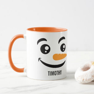 Smiling Snowman Face Mug