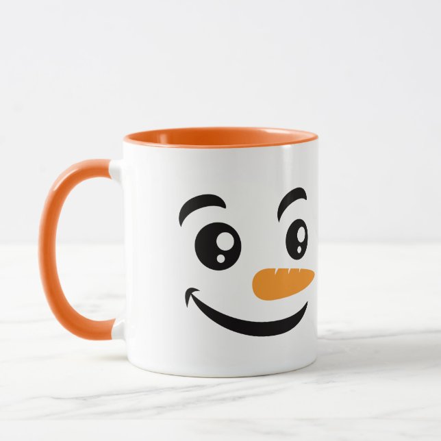 Smiling Snowman Face Mug (Left)