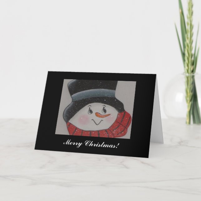 Smiling Snowman Holiday Card (Front)
