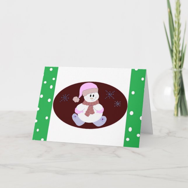 Smiling Snowman Holiday Card (Front)