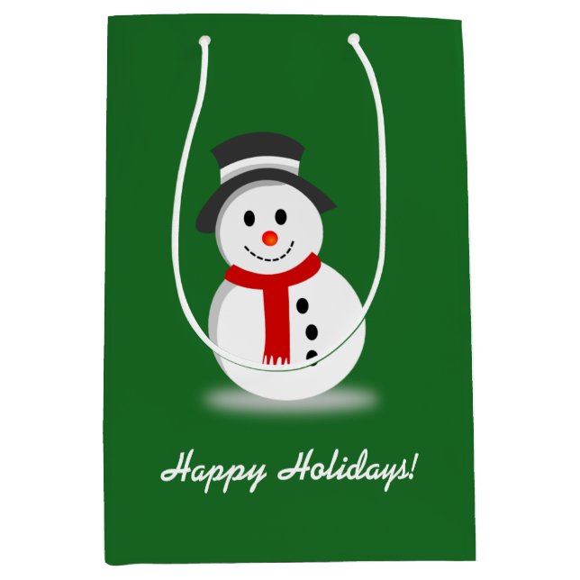 Smiling Snowman Medium Gift Bag (Front)