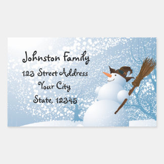 Smiling Snowman Personalized Stickers