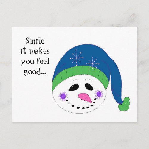 Smiling Snowman Postcard