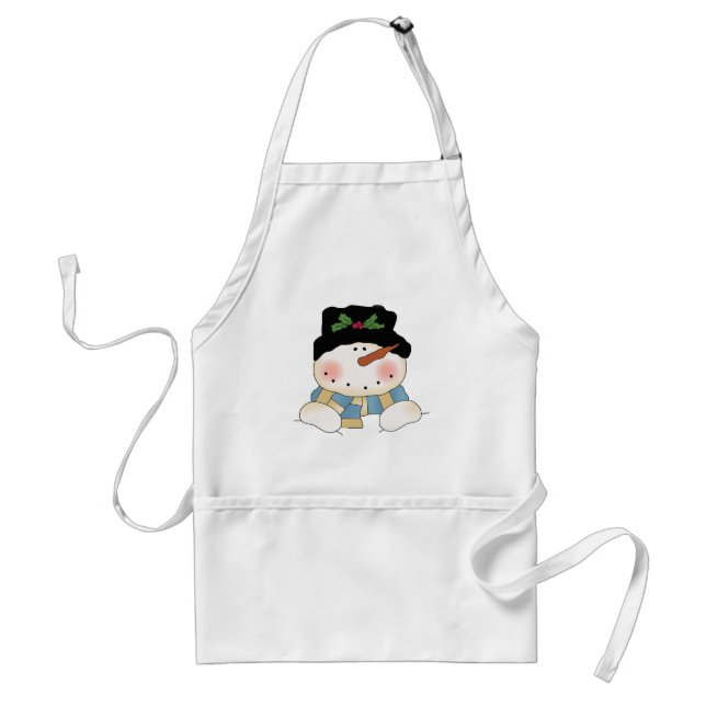 Smiling  Snowman Tshirts and Gifts Adult Apron (Front)