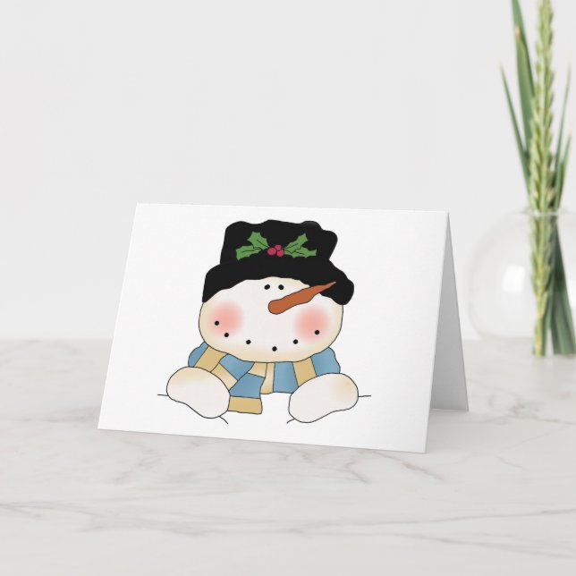 Smiling  Snowman Tshirts and Gifts Holiday Card (Front)