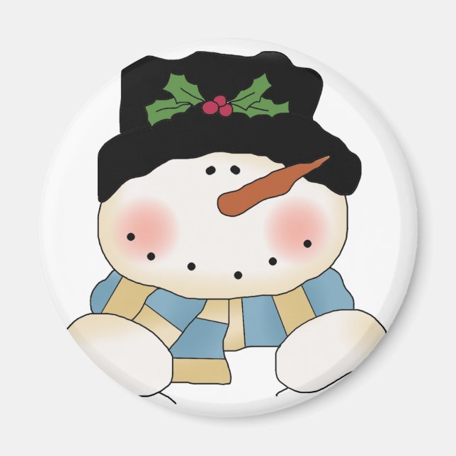 Smiling  Snowman Tshirts and Gifts Magnet (Front)