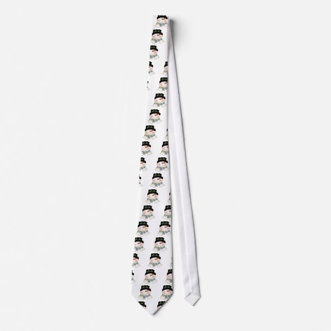 Smiling  Snowman Tshirts and Gifts Tie (Front)