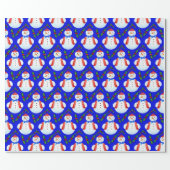 Smiling Snowmen and Holly Wrapping Paper (Flat)