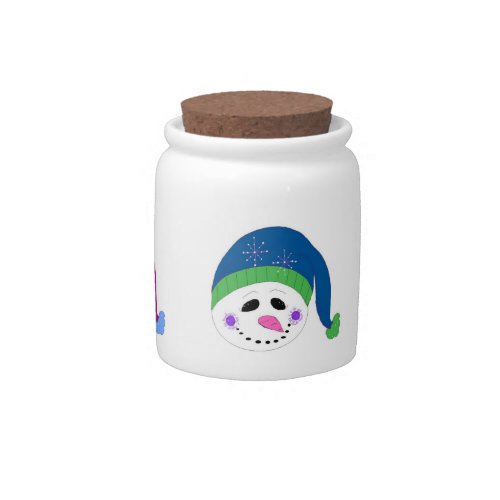 Smiling Snowmen Candy Jar