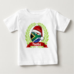 Smiling South African Flag Christmas Style Baby T-Shirt