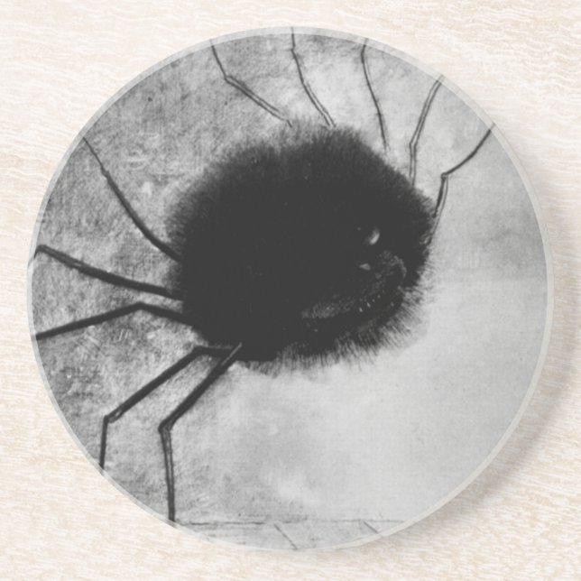 Smiling Spider by Odilon Redon, Vintage Halloween Coaster (Front)