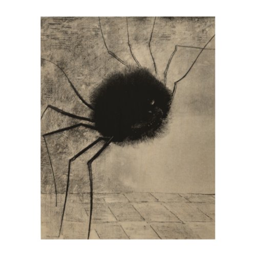 Smiling Spider by Odilon Redon Vintage Halloween Wood Wall Art