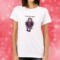 Smiling Spooky Rag Doll With Glack Heart red Bow