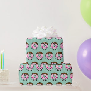 Smiling Sprinkle Donut Character Art Wrapping Paper