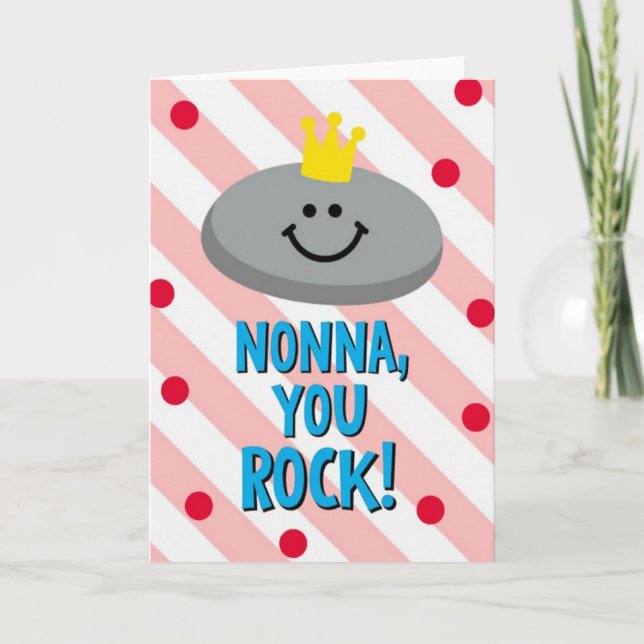 Smiling Stone Nonna Rocks Card (Front)