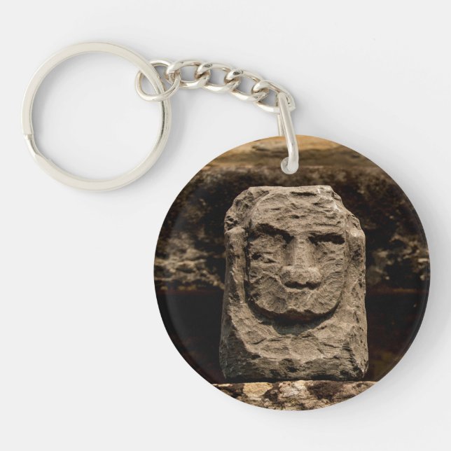 Smiling Stone Totem Cambodia Keychain (Front)