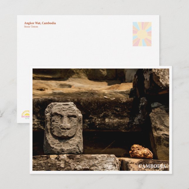 Smiling Stone Totem Cambodia – Postcard (Front/Back)